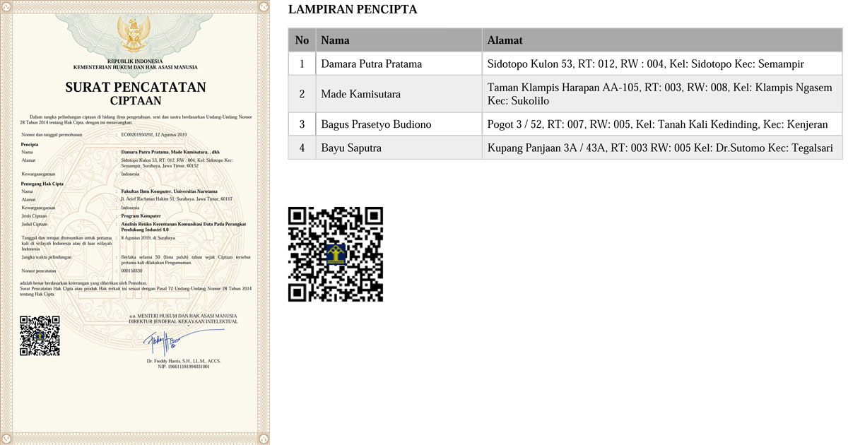 Aplikasi Analisa Resiko Kerentanan Komunikasi Data pada Perangkat Pendukung Industri 4.0